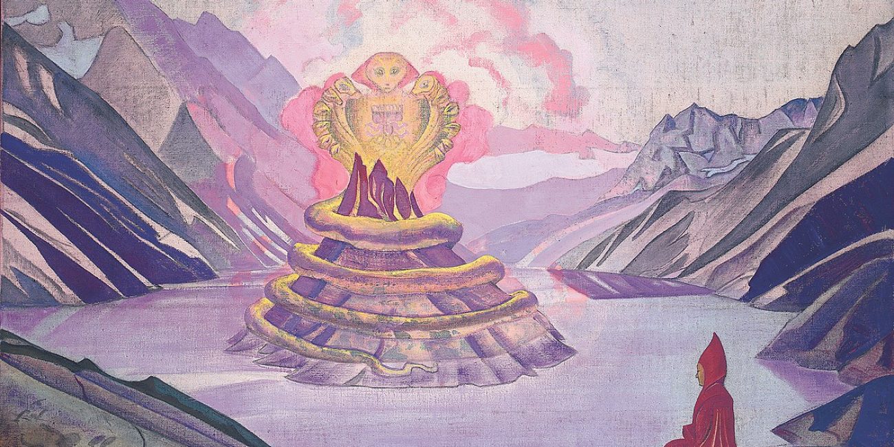 Nagarjuna_Conqueror_of_the_Serpent by Nicholas Roerich.